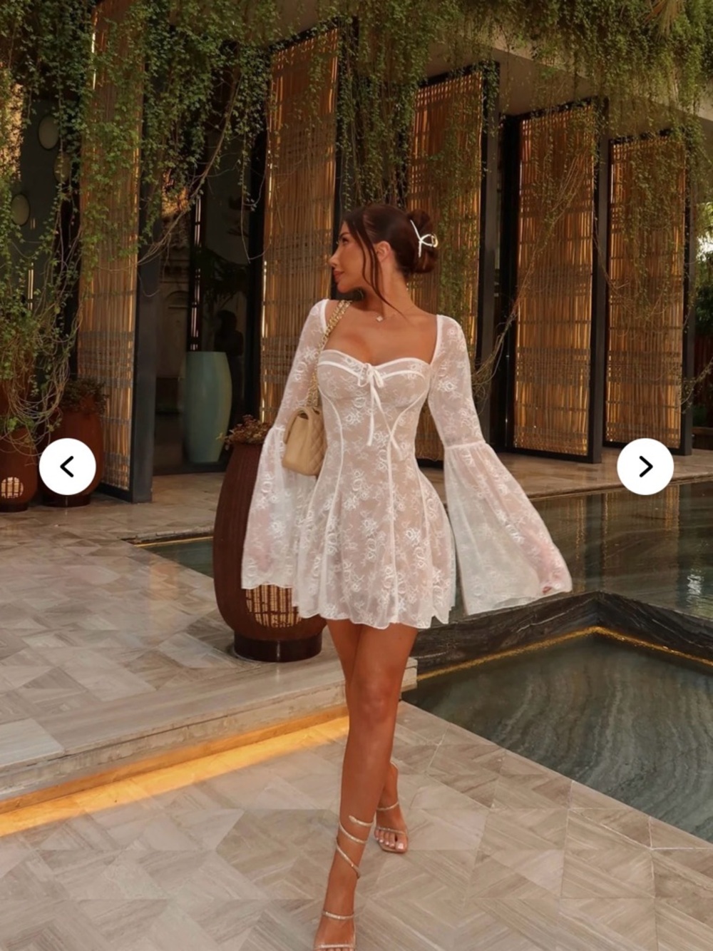 Analise Lace Mini Dress - Nude/combo